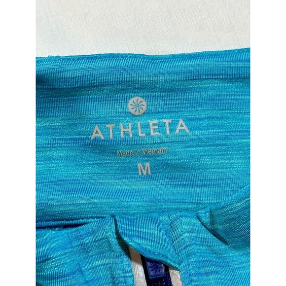 Athleta Womens Medium 1/4 Zip Blue Athletic Running Mock Neck Sweatshirt - Picture 4 of 8